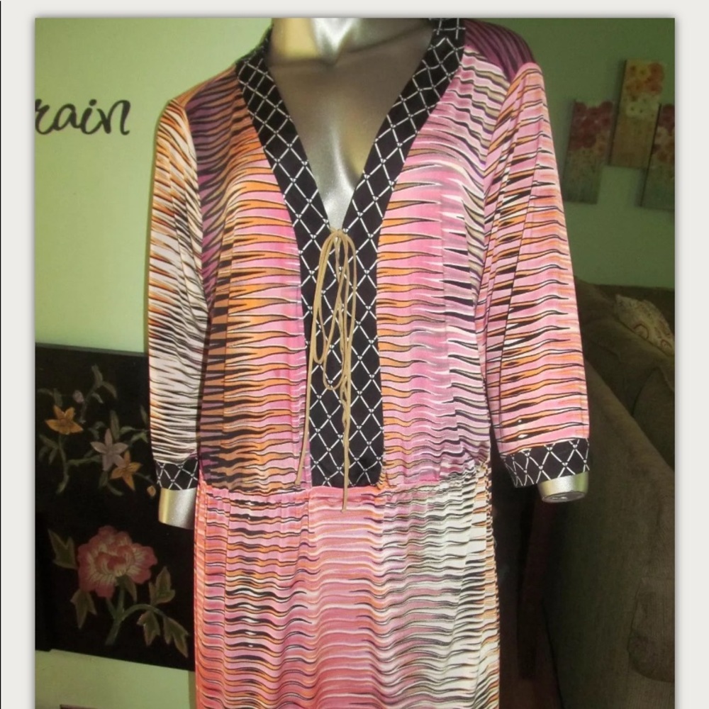 T-Bags Front Laced Hi/LowTunic Dress SZ 1X